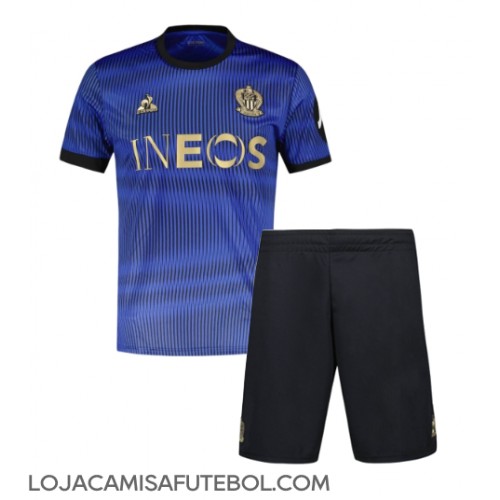 Camisa de Futebol OGC Nice Equipamento Alternativo Infantil 2024-25 Manga Curta (+ Calças curtas)